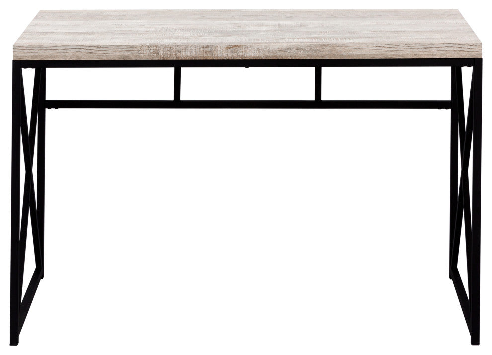 Computer Desk, Home Office, Laptop, Work, Metal, Laminate, Beige, Black