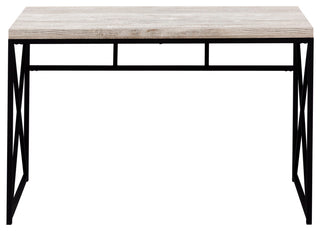 Computer Desk, Home Office, Laptop, Work, Metal, Laminate, Beige, Black