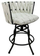 Metalona Swivel Tilt Bar Stool, White, Black, 30"