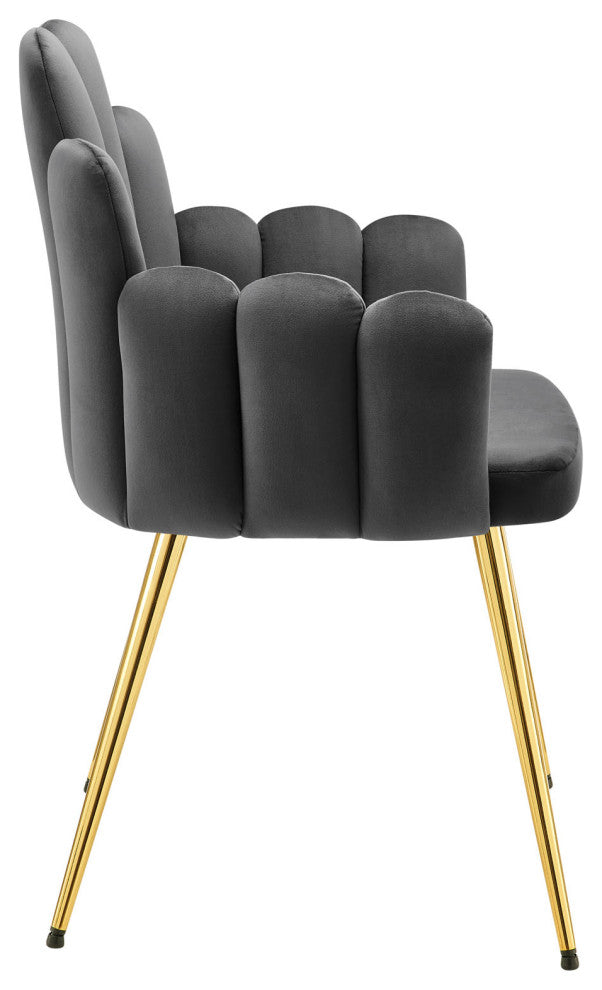 Viceroy Performance Velvet Dining Chair Set of 2, Gold Gray