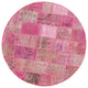 Rug N Carpet - Handmade Anatolian 6' 6" x 6' 6" Contemporary Round Patchwork Rug