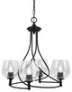 Capri 4-Light Chandelier, Matte Black/Clear Bubble