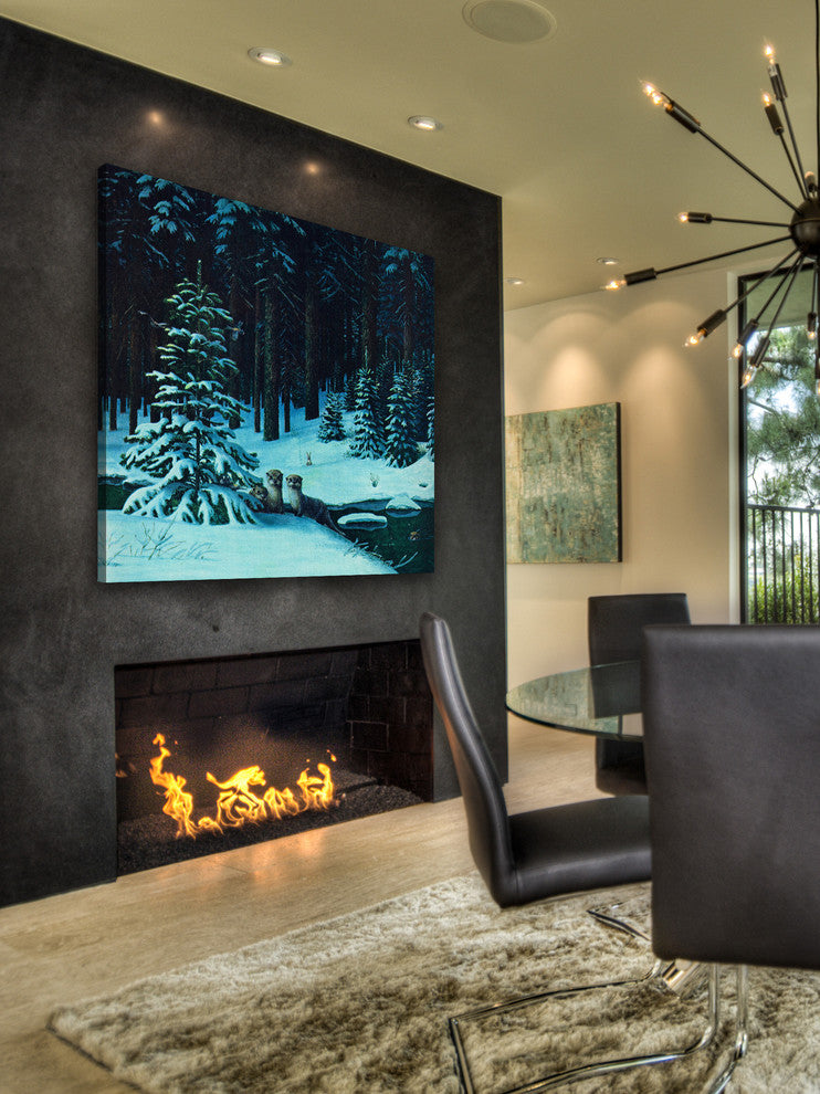 "Christmas Forest" Painting Print on Wrapped Canvas