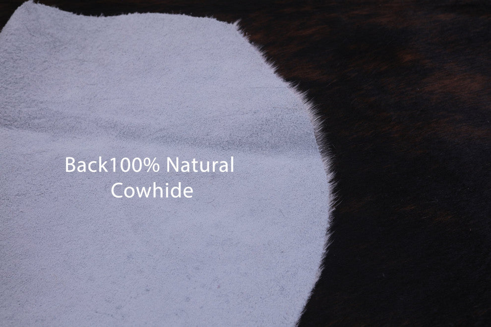 6' 6" X 6' 1" Tricolor Natural Cowhide Rug C2209