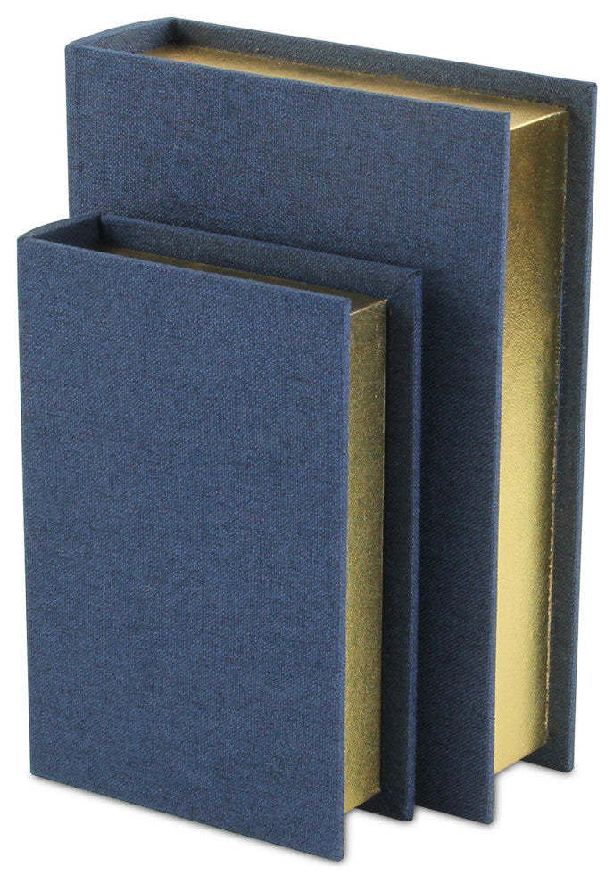 Canter Isle Navy Blue Linen Book Box Set