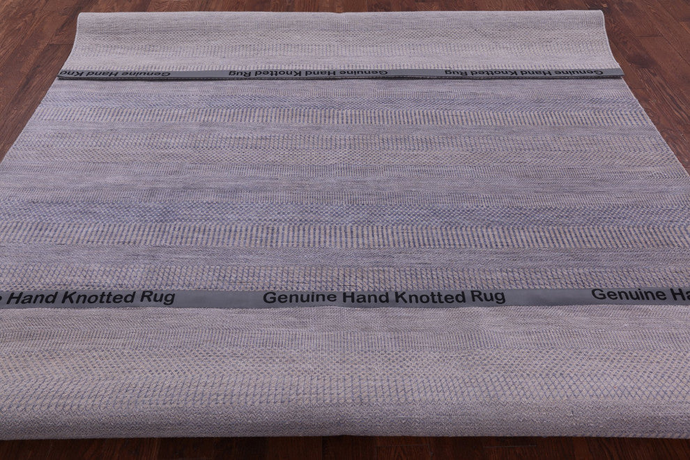 8' 1" X 10' 2" Savannah Grass Wool and Silk Hand Knotted Rug Q11957