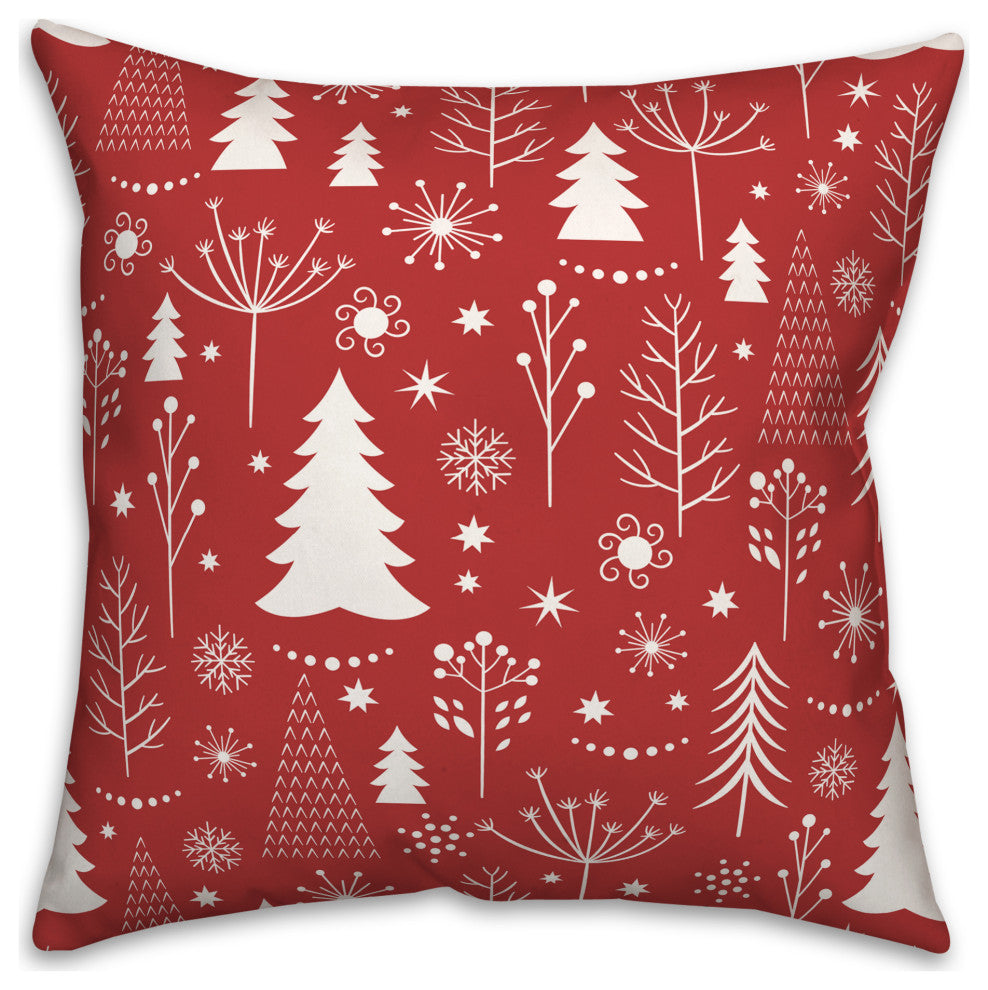 Winter Tree Pattern 4 20x20 Spun Poly Pillow