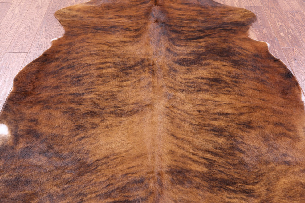 Brindle Natural Cowhide Rug 6' 6" X 6' 1" C1875