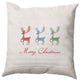 Merry Christmas Reindeer Decorative Throw Pillow, Multi-Green, 16"x16"