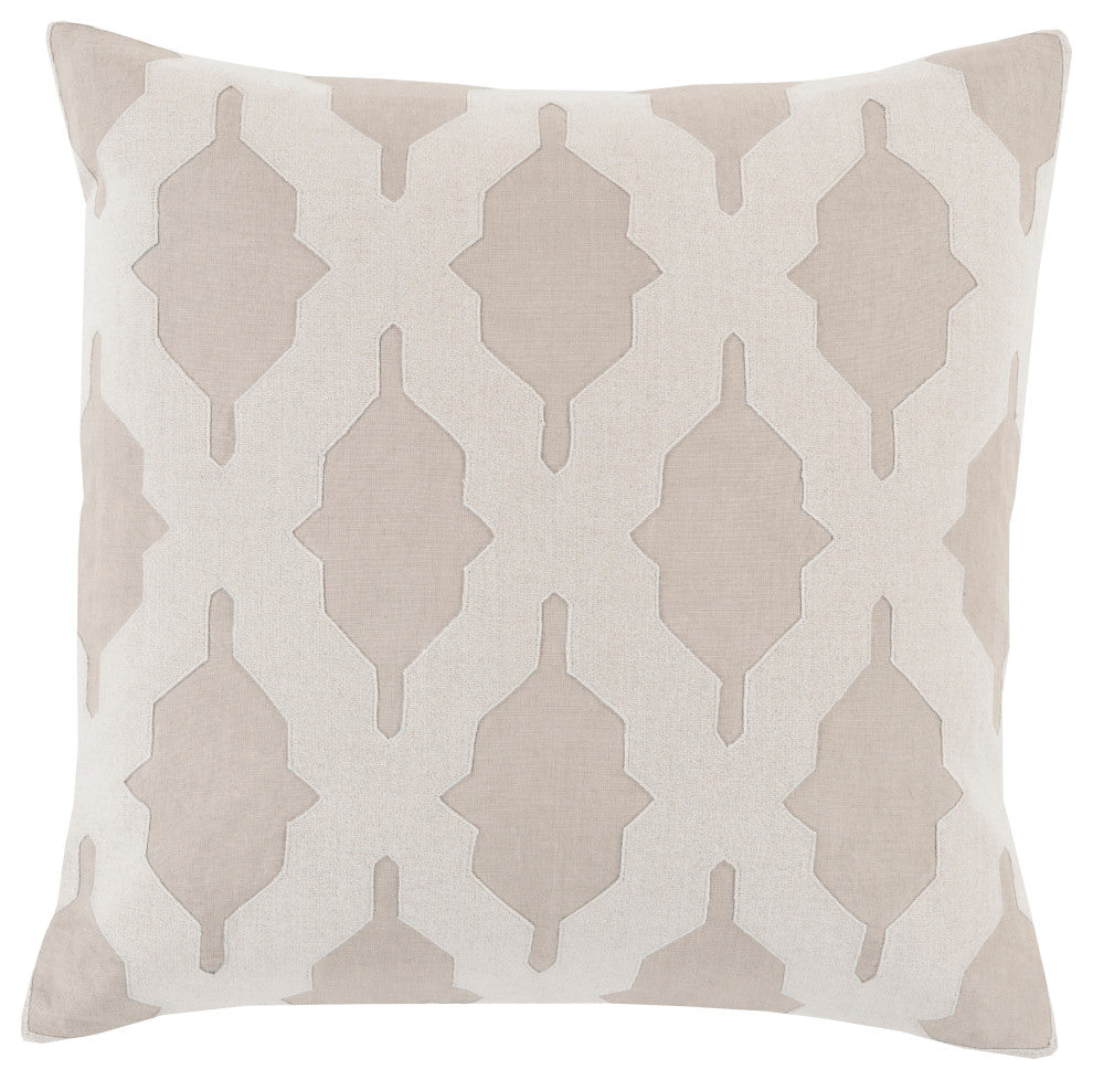 Surya Salma SA-005 18"x18" Pillow Kit, Light Gray/Khaki