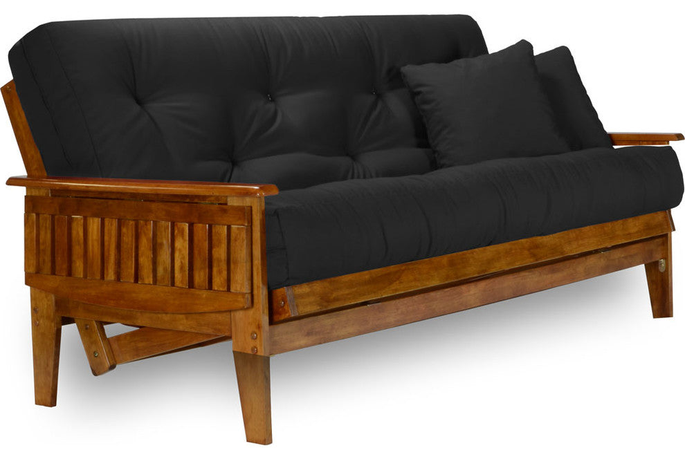 Eastridge Futon Set, Frame, 8" Mattress, Black, Full