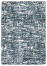 Greer Modern Distressed Etchings Dark Teal/ Ivory Area Rug, 2' x 3'
