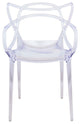 LeisureMod Milan Modern Wire Design Chair, Clear, Set of 4