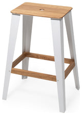 Wild Wooden Industrial 23.62" Bar Stool, White