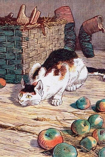 Cat with Apples - Fine Art Giclee Print 24" x 36"
