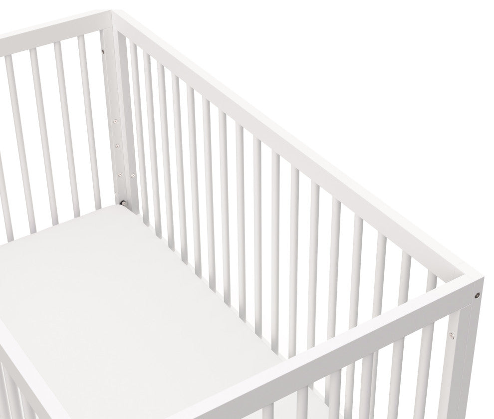 Storkcraft Santorini Deluxe 5-in-1 Convertible Crib, White With Driftwood