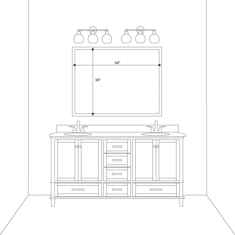 Crenshaw Framed Wall Mirror, Pewter, 34"x44"