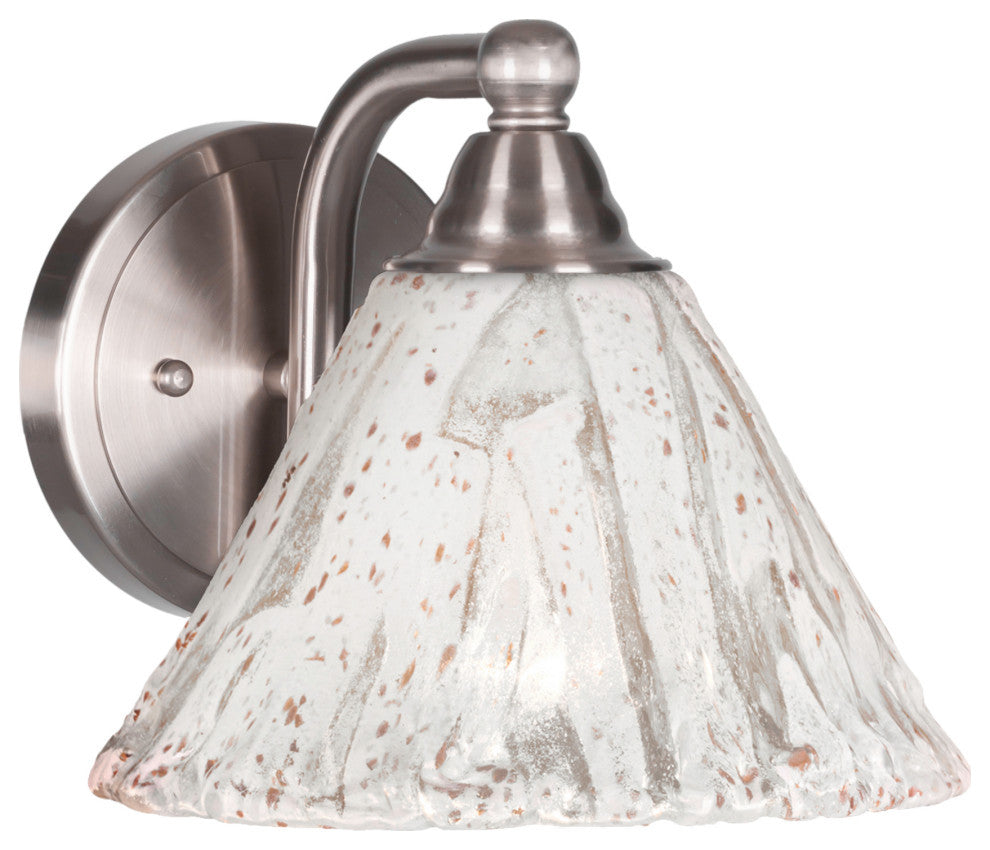 Paramount Wall Sconce, Brushed Nickel, 7" Italian Ice Glass