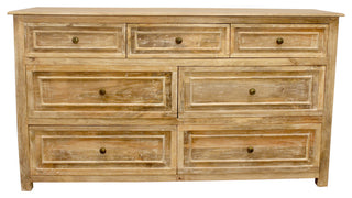 Jenna 7-Drawer Solid Wood Dresser, Natural Finish