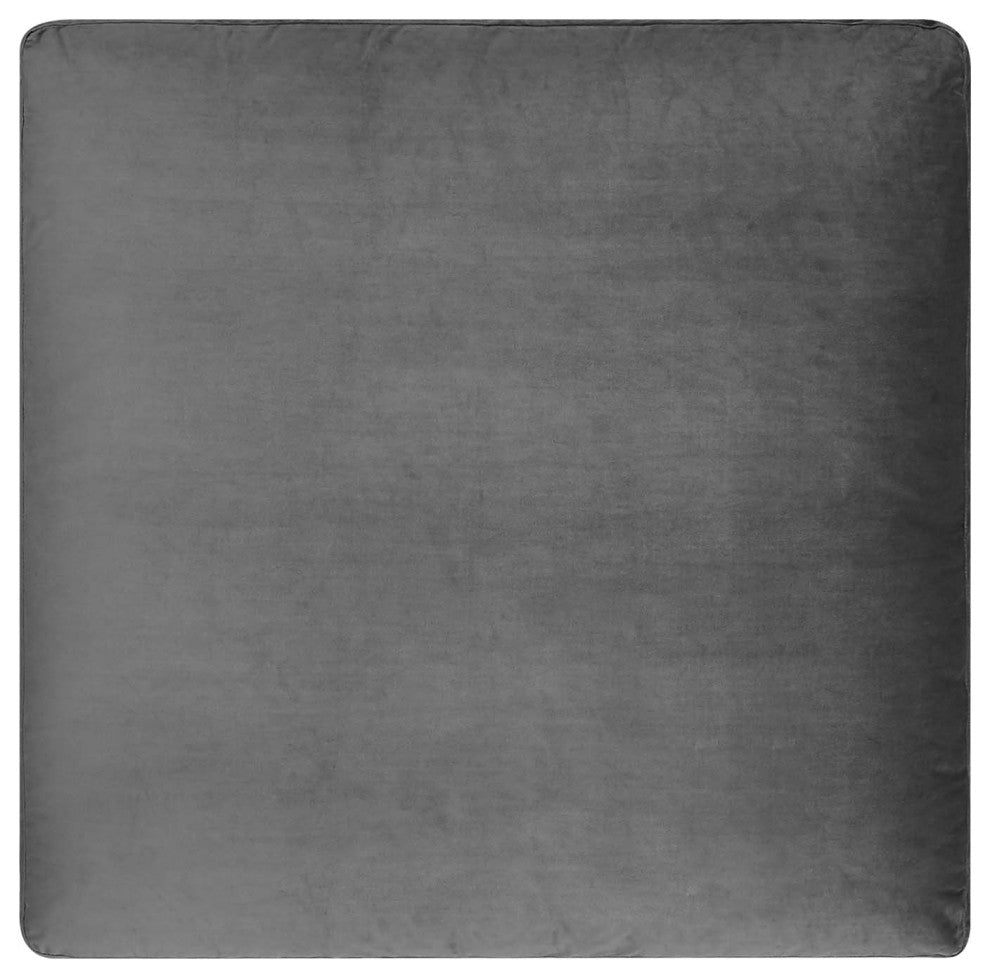 Accent Chair Ottoman, Velvet, Gray, Modern, Living Lounge Hotel Hospitality