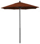 7.5'  Black Push Lift Fiberglass Umbrella, Terracotta Olefin
