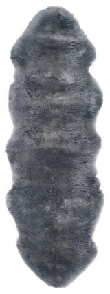 Safavieh Sheepskin Shag 2' X 6' Natural Sheep Skin Rug in Steel Blue