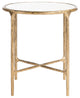 Safavieh Couture Jessa Forged Metal Round End Table, Brass/White