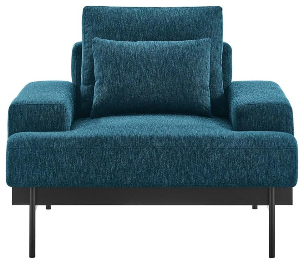 Modway Proximity Upholstered Polyester Fabric Armchair in Azure Blue
