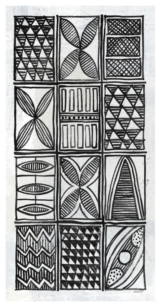 "Patterns of the Amazon V BW" Digital Paper Print by Kathrine Lovell, 20"x38"