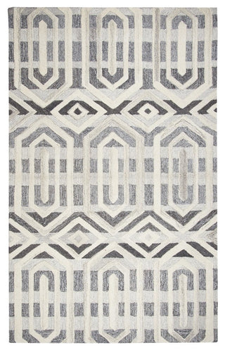 Rizzy Home Suffolk SK336A Gray Geometric Area Rug, Rectangular 3'x5'