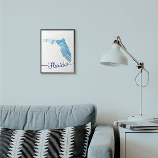 Stupell Industries Florida Agate Blue US State Design, 11 x 14