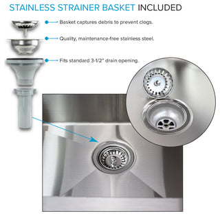 Transolid Steel Laundry Sink, Brushed Stainless, 24x22