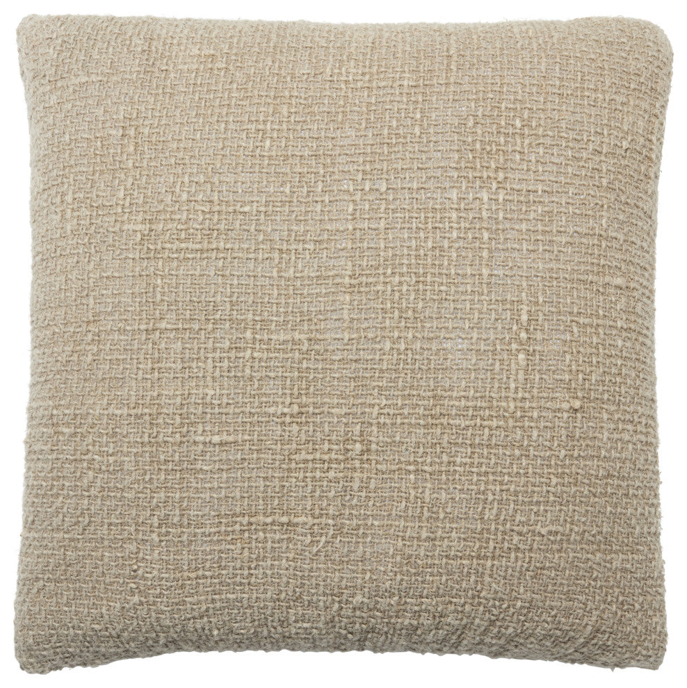 Tordis Solid Pillow 22" Square, Taupe, Down Fill