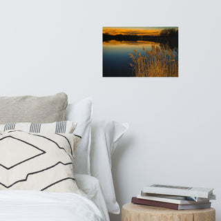 Farmhouse Art Decor: Sunset Reedy Point Landscape Photo Unframed Print, 12" X 18"