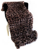 Plutus Brown Leopard Faux Fur Luxury Throw Blanket, 90"L x 90"W Full