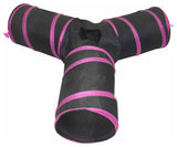 3-Way Interactive Collapsible Passage Kitty Cat Tunnel, Pink/Black