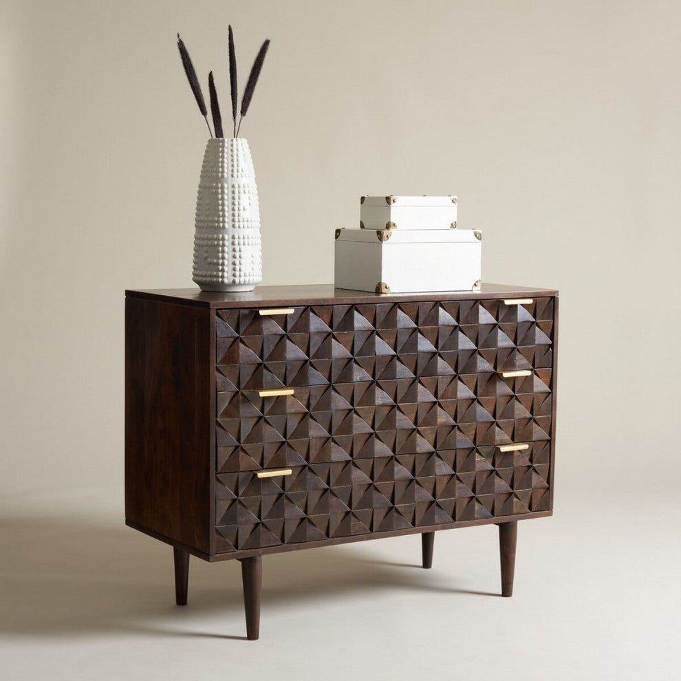 Safavieh Couture Zinnia 3 Drawer Chest Walnut