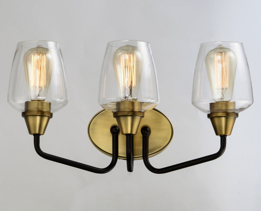 Maxim 26122CL Goblet 3 Light 18"W Bathroom Vanity Light - Bronze / Antique