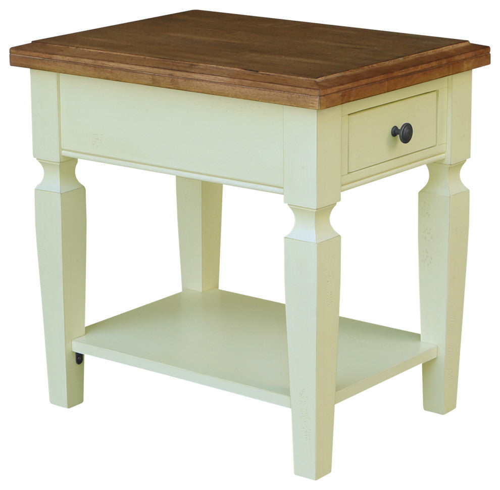 Vista End Table, Hickory/Shell