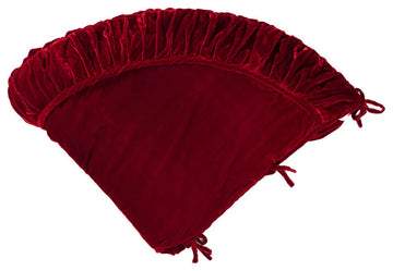 Vickerman 84" Plush Red Velvet Treeskirt - QTX17753
