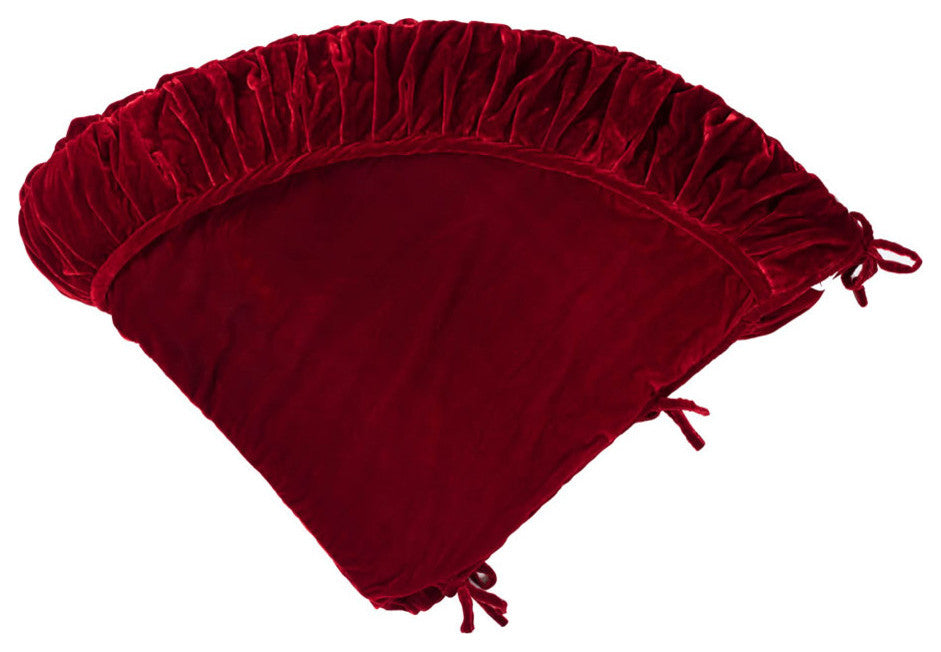 Vickerman 84" Plush Red Velvet Treeskirt - QTX17753