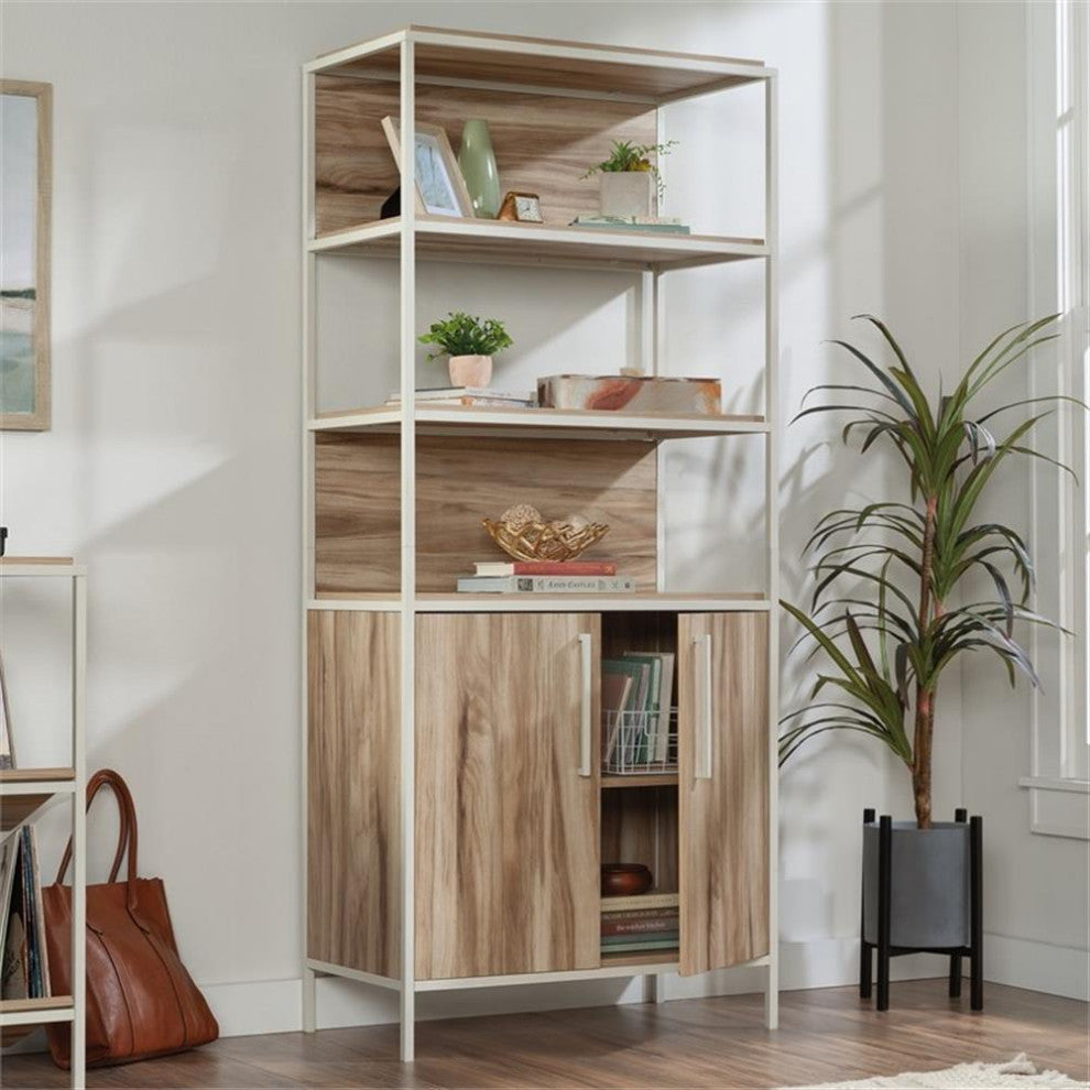 Pemberly Row Engineered Wood Bookcase In Kiln Acacia / Brown Finish