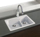 Aversa SilQ Granite 33-in. Drop-in Kitchen Sink with 3 BDE Faucet Holes in White