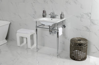 Fauceture KVPB24187W4CP 24" Console Sink, Legs, 4", 3 Hole