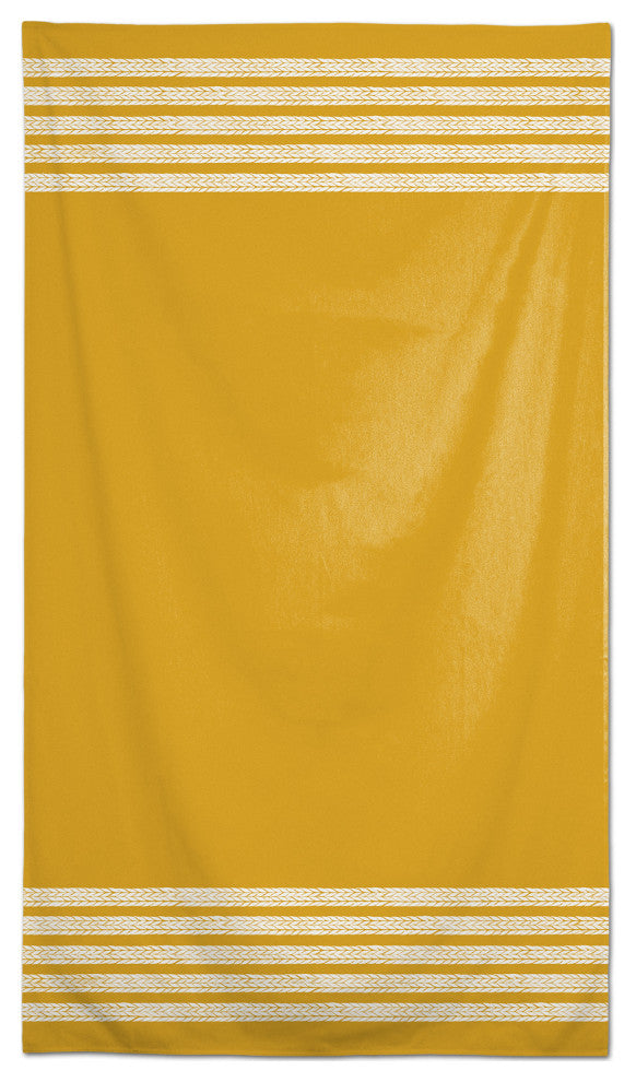 Yellow Pattern With Stripes 58 x 102 Outdoor Tablecloth