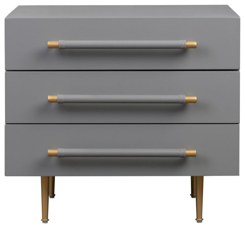 Trident Grey Nightstand - Grey