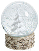4" Tall Large Snow Globe on Birch, Tree Sculpture, White and Beige, Set of 2