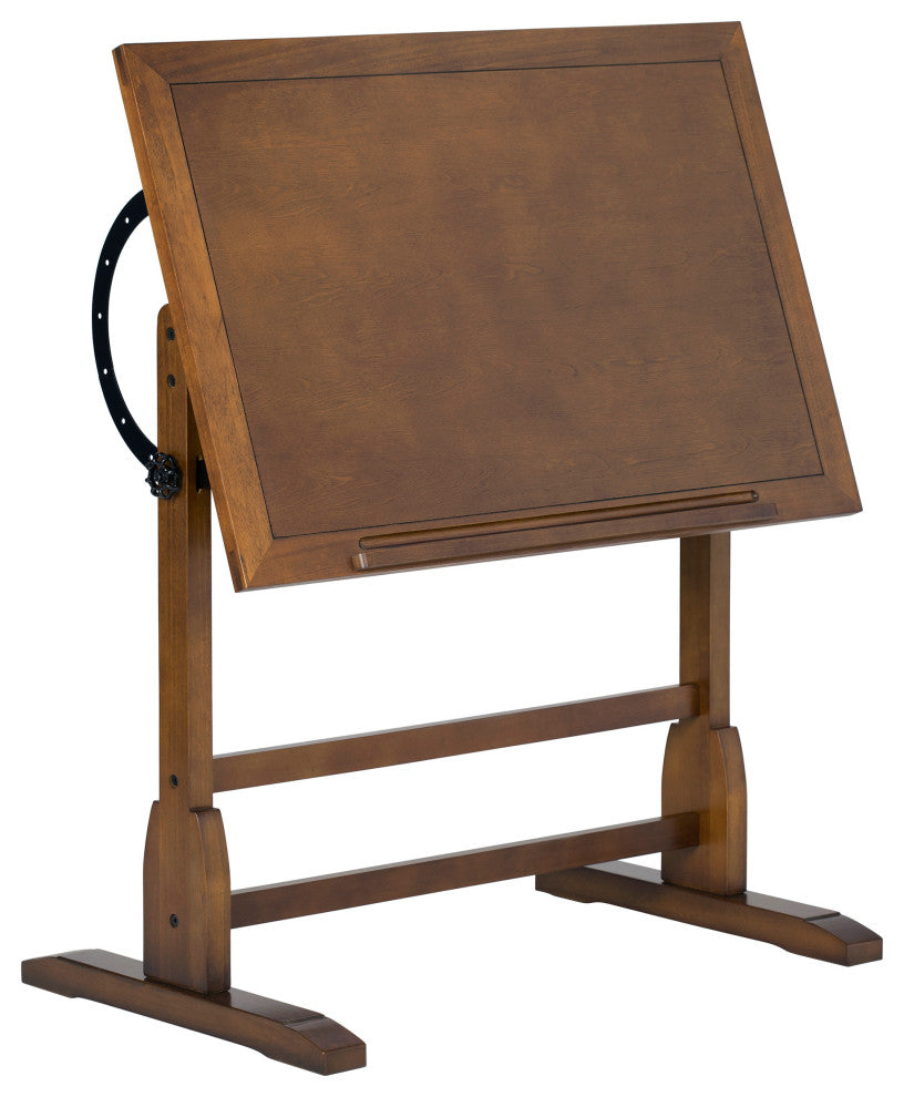 Vintage Drafting Table, Rustic Oak, Rustic Oak, 36"