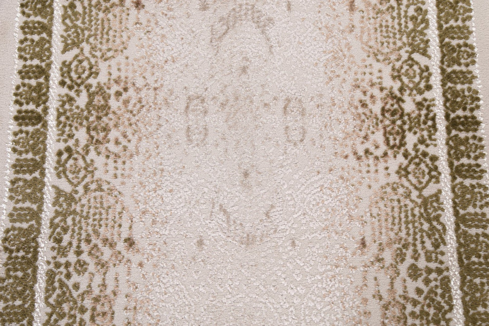 Turkish Geometric Damask Transitional Oriental Rug Home Decor Carpet 3x10