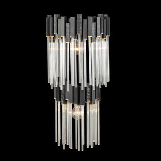Matrix 2-Lt 2-Tier  Sconce - Matte Black/French Gold